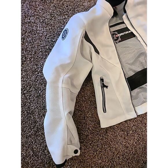 First Gear Womans Large White Mesh Breathable Riding Jacket Padded - Picture 4 of 14
